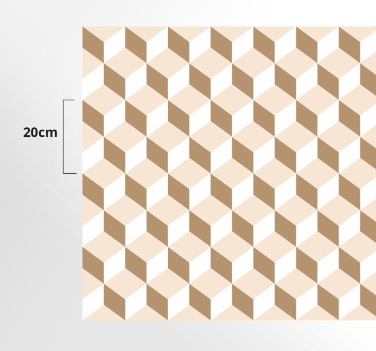 Cubic honeycomb pattern kitchen vinyl rug - TenStickers