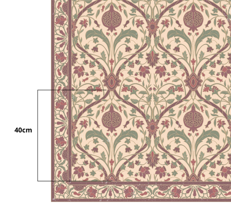 Ornate Floral Motif vintage vinyl rug - TenStickers