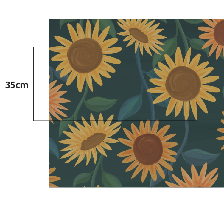 Vintage sunflower pattern floral vinyl rug - TenStickers