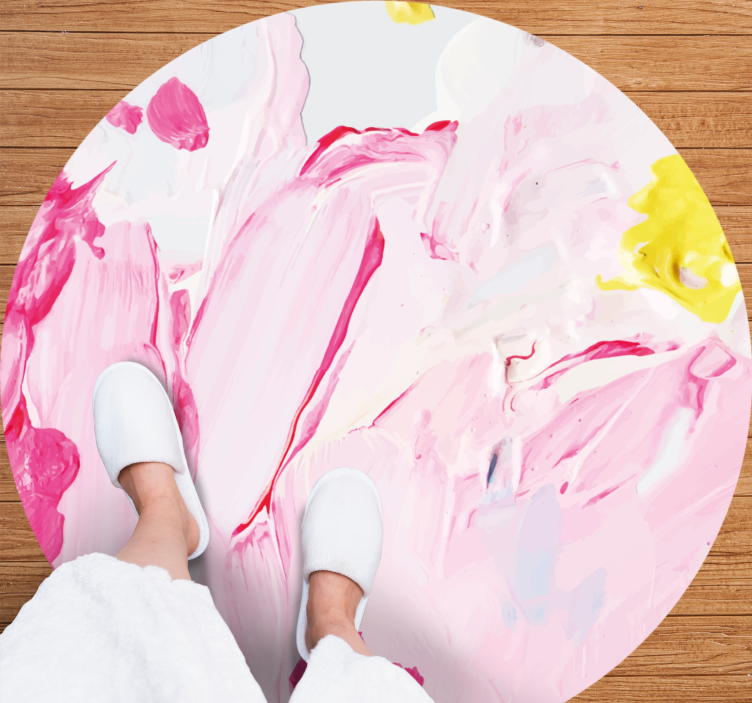 Teen vinyl rug in abstract pink swirls - TenStickers