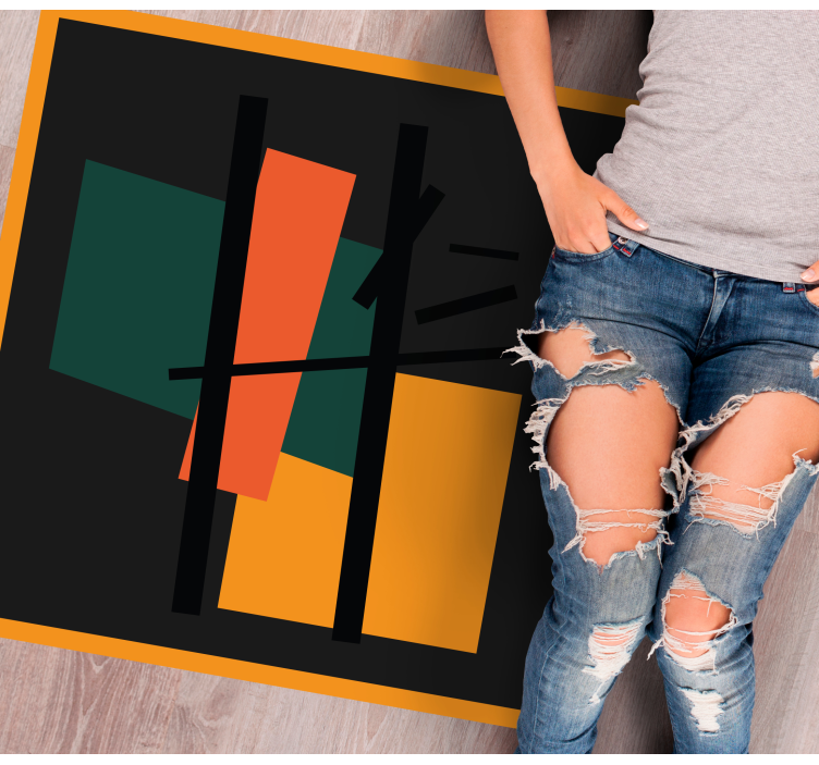 Abstract Color Segments modern vinyl rug - TenStickers