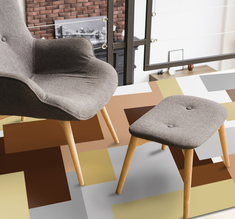 Abstract Geometric Motifs modern vinyl rug - TenStickers