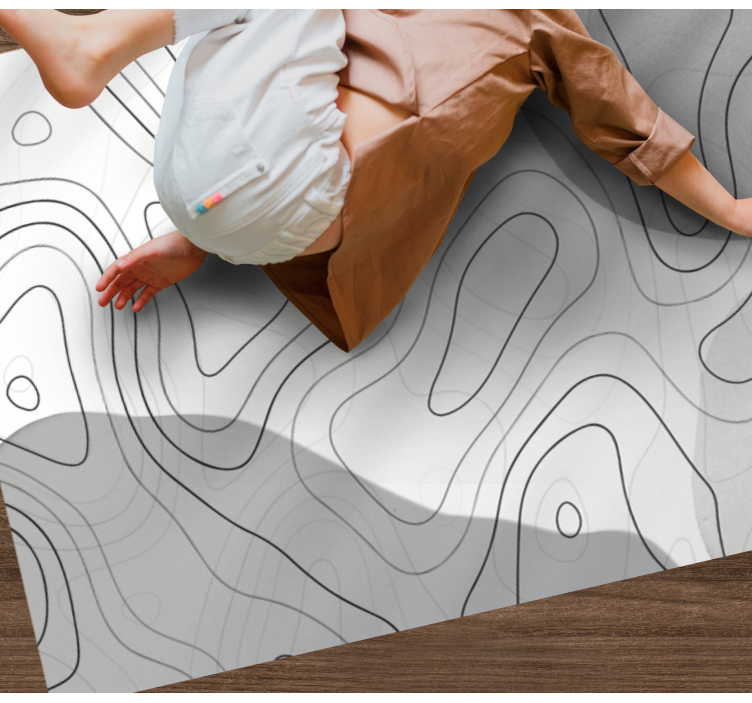 Abstract Linear Patterns minimal vinyl rug - TenStickers