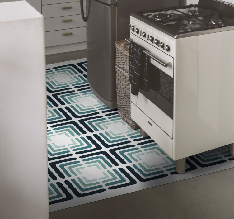 Abstract patterned shapes kitchen vinyl rug - TenStickers