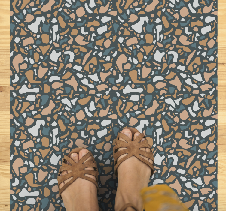 Abstract Pebble Pattern textured vinyl rug - TenStickers
