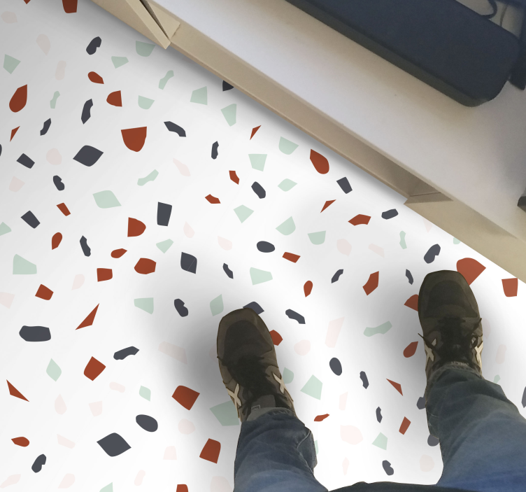 Abstract Terrazzo textured vinyl rug - TenStickers
