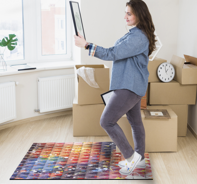 Abstract Triangular Mosaic geometric rugs - TenStickers