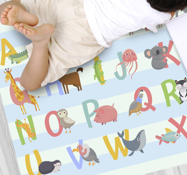 Alphabet Animal Parade kids vinyl rug - TenStickers