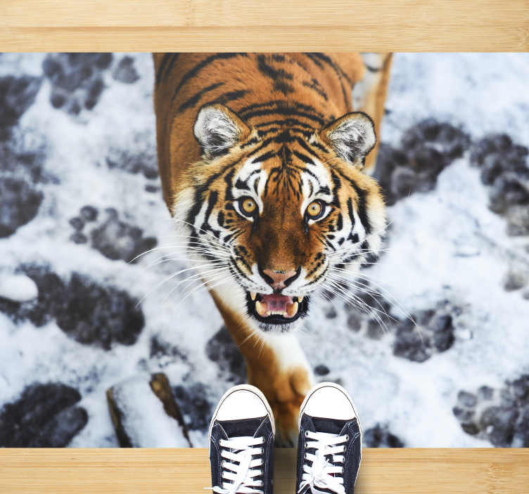 Animal fierce tiger animal vinyl rug - TenStickers