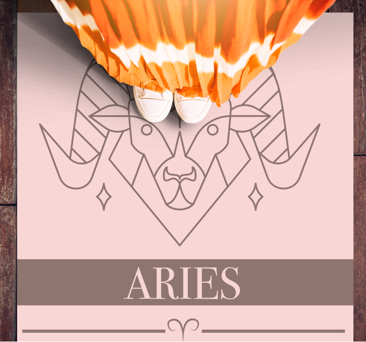 Aries Zodiac Symbol custom rug - TenStickers