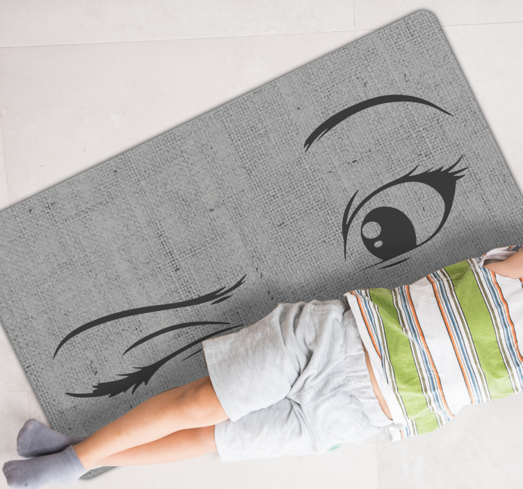 Artistic Eyeliner Sketch teen vinyl rug - TenStickers