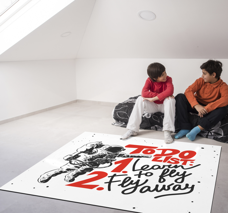 Astronaut To-Do List custom rug - TenStickers