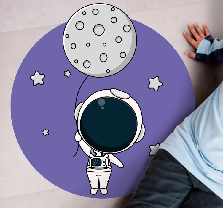 Astronaut with Balloon kids vinyl rug - TenStickers