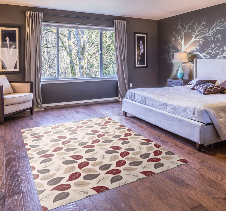 autumn leaf pattern floral rug - TenStickers