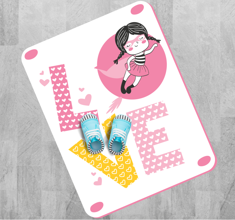 Ballerina Love Illustration kids rug - TenStickers