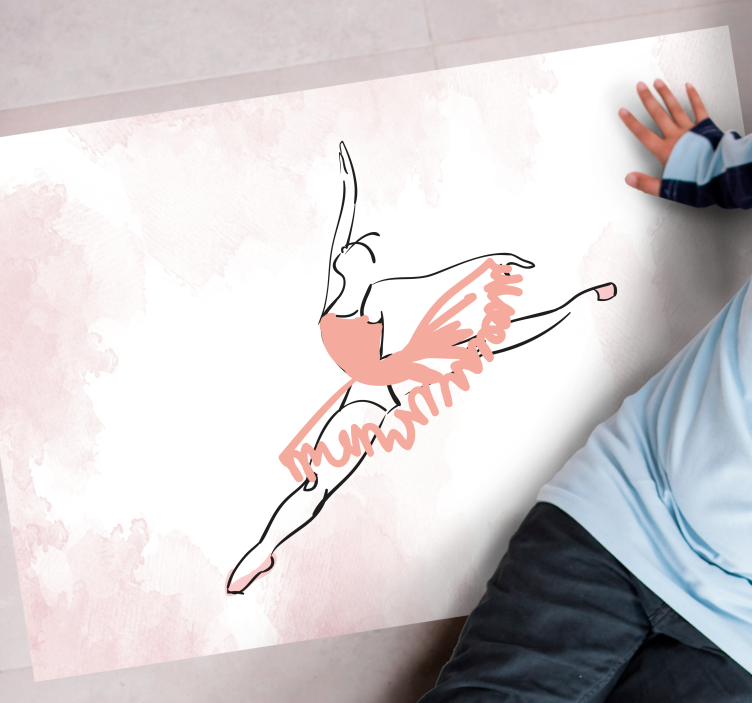 Aquarella dancer outline teen vinyl rug - TenStickers
