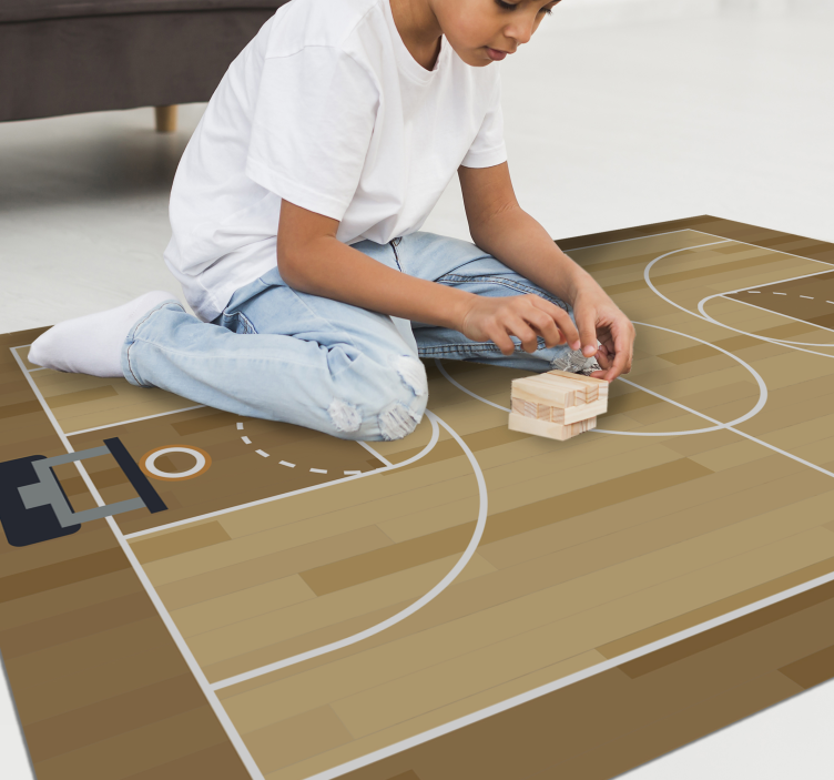 Basketball Court Design game vinyl rug - TenStickers