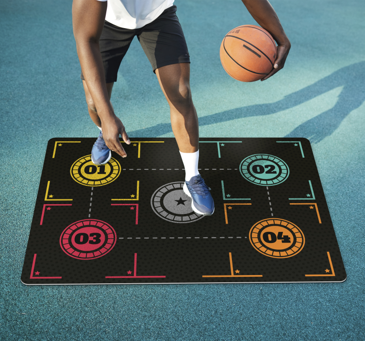 basketball training rectangular rug - TenStickers