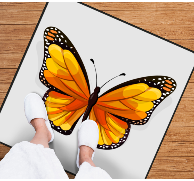 Beautiful Butterfly Art bathroom vinyl rug - TenStickers