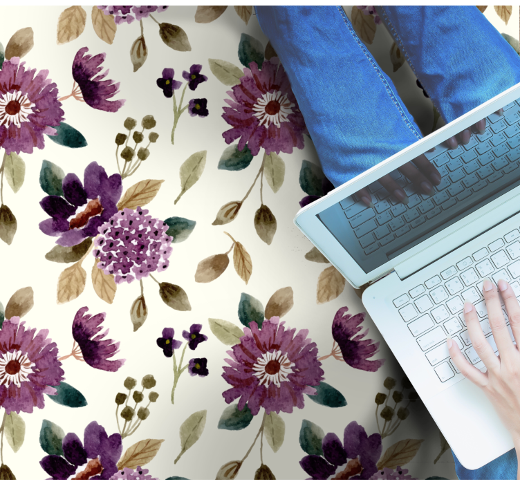 Blooming Joy floral vinyl rug - TenStickers