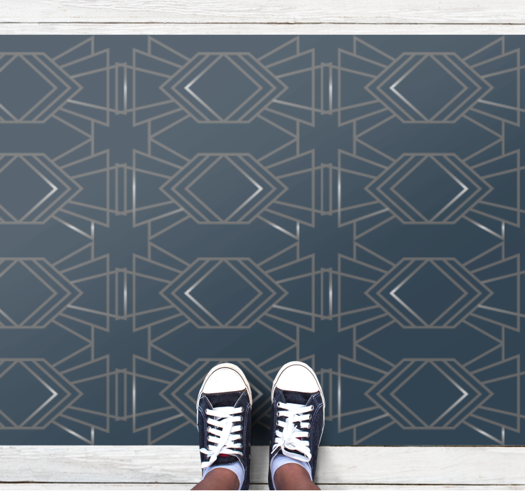 Geometric Patterned Ground Cover geometric vinyl rug - TenStickers