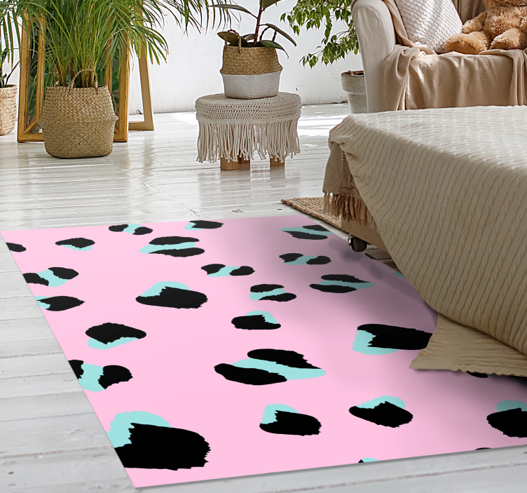 Bold leopard spots animal print vinyl rug - TenStickers
