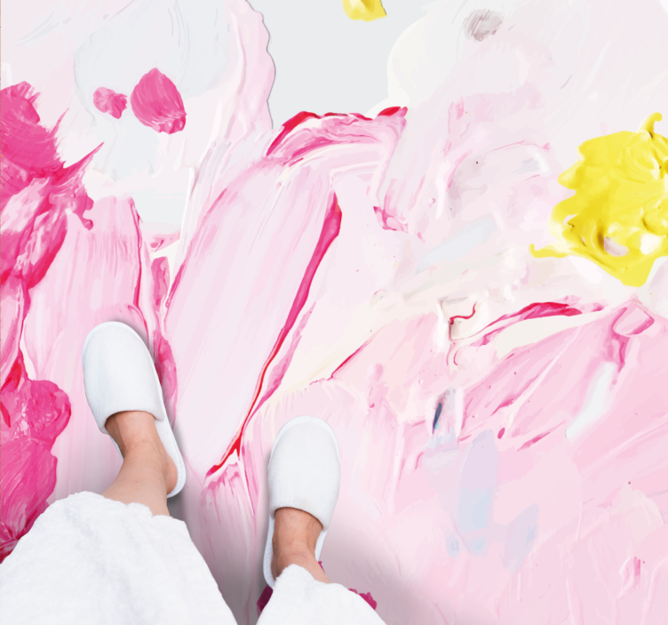 Teen vinyl rug in abstract brushstrokes design - TenStickers