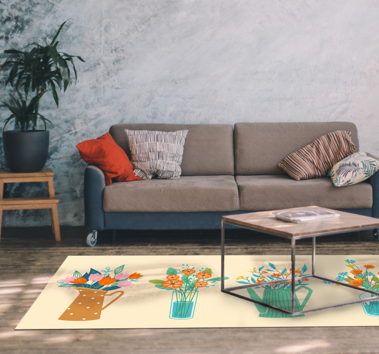 Flower Centerpiece Arrangement floral vinyl rug - TenStickers