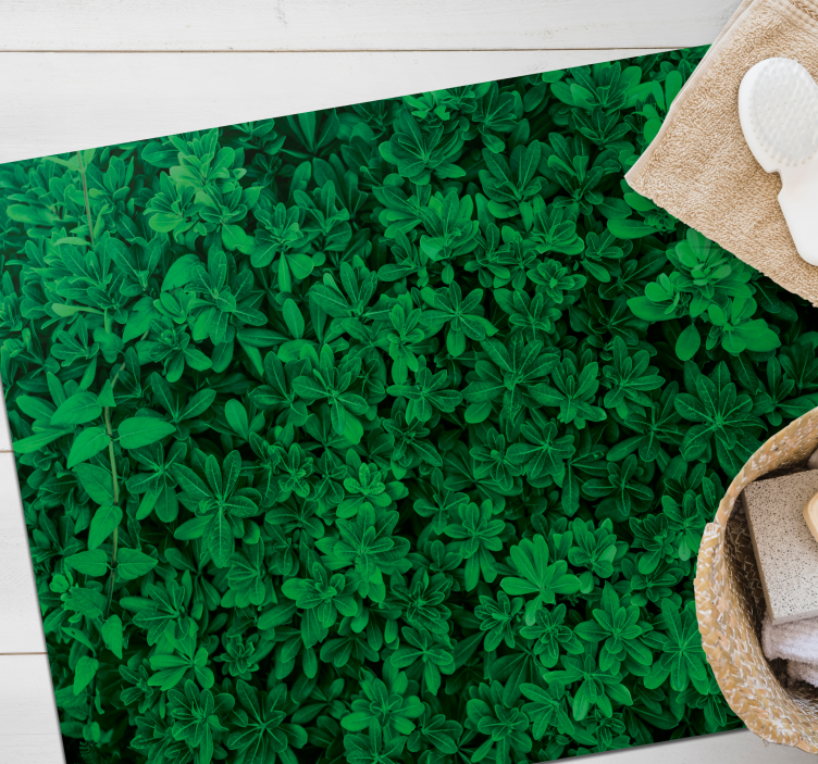 Botanical Clover Pattern floral vinyl rug - TenStickers