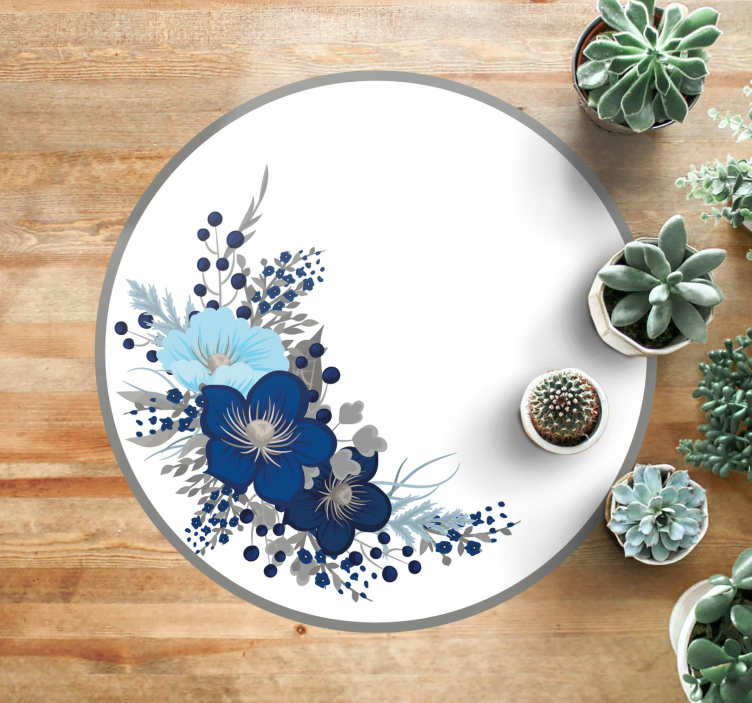 Botanical Collection floral vinyl rug - TenStickers