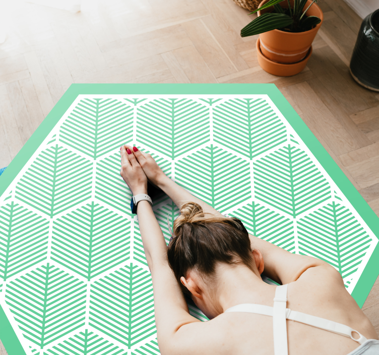 Botanical Geometrics floral vinyl rug - TenStickers