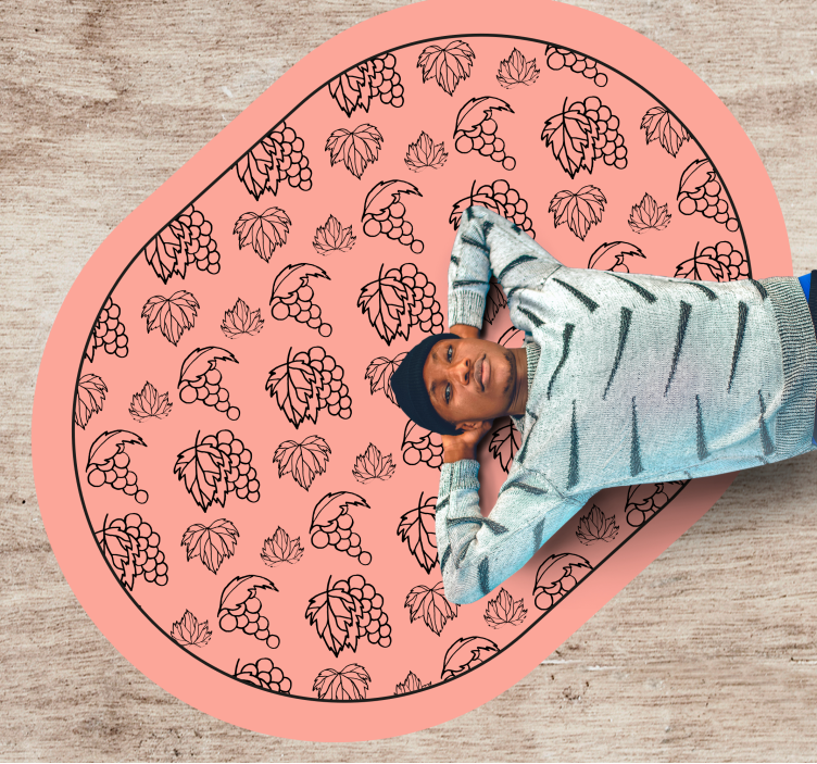 Botanical Grape Pattern floral vinyl rug - TenStickers