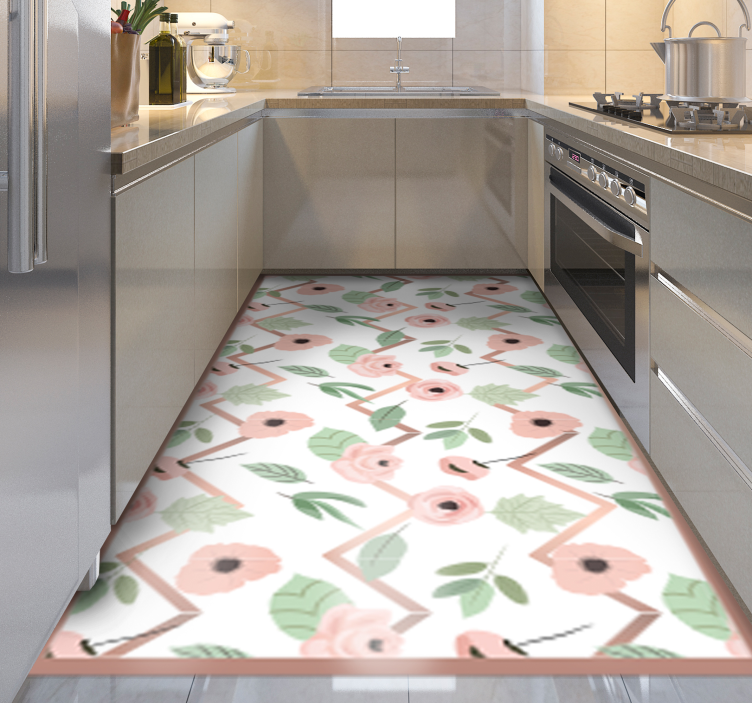 Botanical Leaf Concept floral vinyl rug - TenStickers