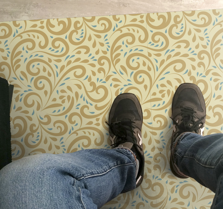 Botanical Swirl Element floral vinyl rug - TenStickers