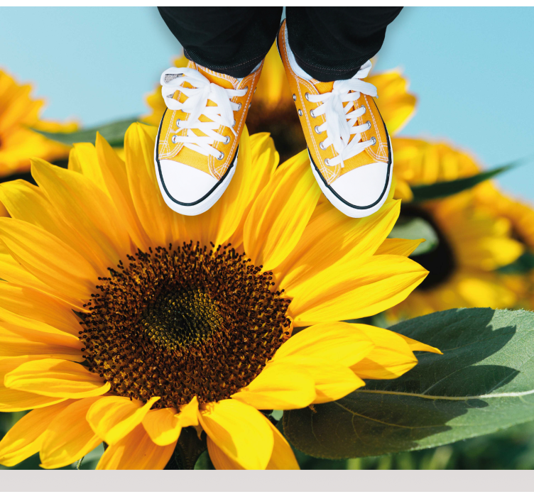 Bright sunflower design floral vinyl rug - TenStickers