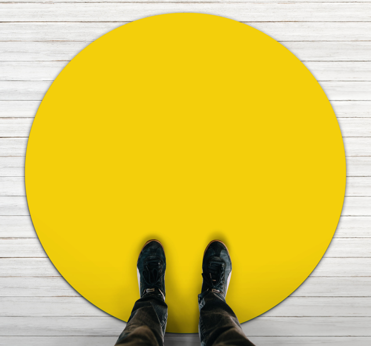 Bright Yellow circular vinyl rug - TenStickers