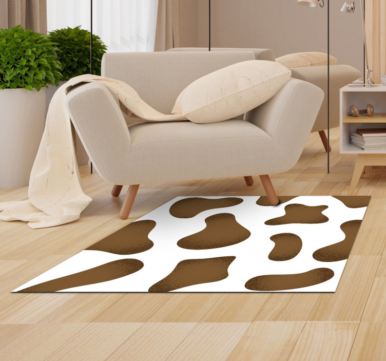 Brown cow animal print vinyl rug - TenStickers