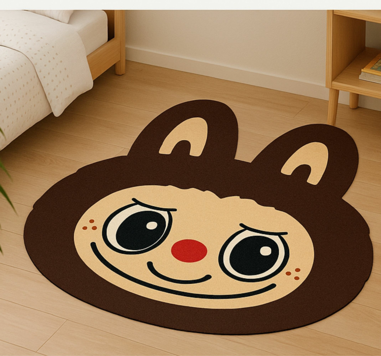 Brown Labubu design kids vinyl rug - TenStickers