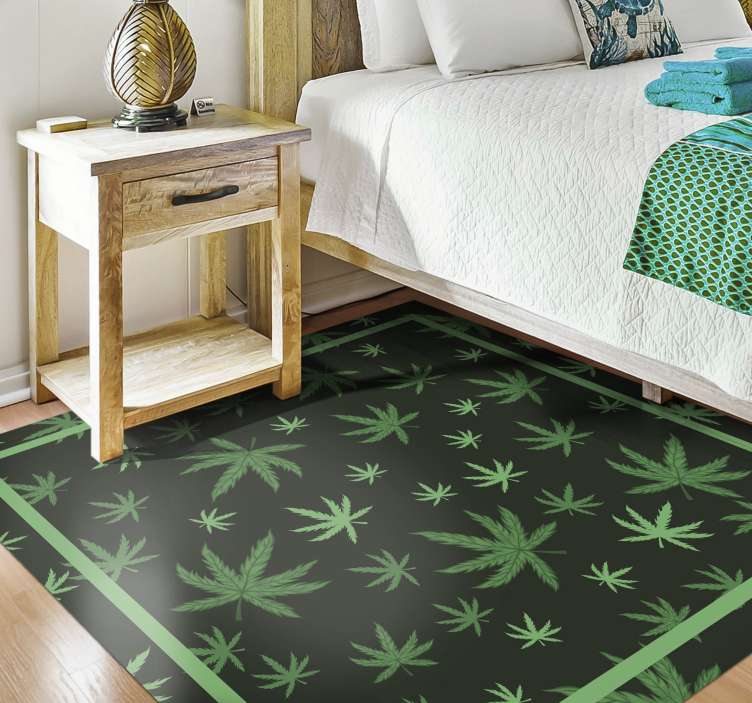 Cannabis Leaf Pattern animal vinyl rug - TenStickers