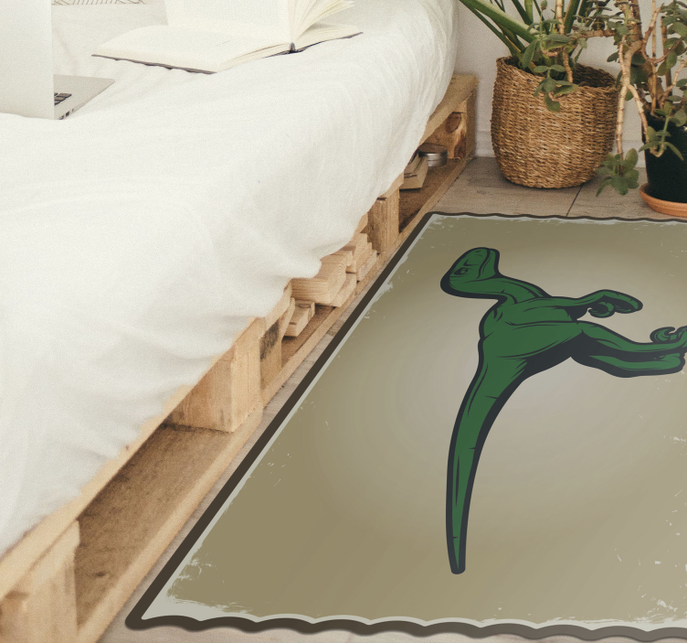 cartoon raptor mascot dinosaur animal rug - TenStickers