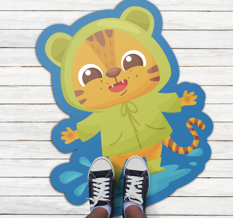 Cartoon Tiger Character kids vinyl rug - TenStickers