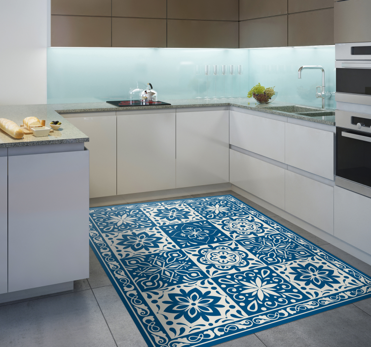 Ceramic Pattern tile vinyl rug - TenStickers
