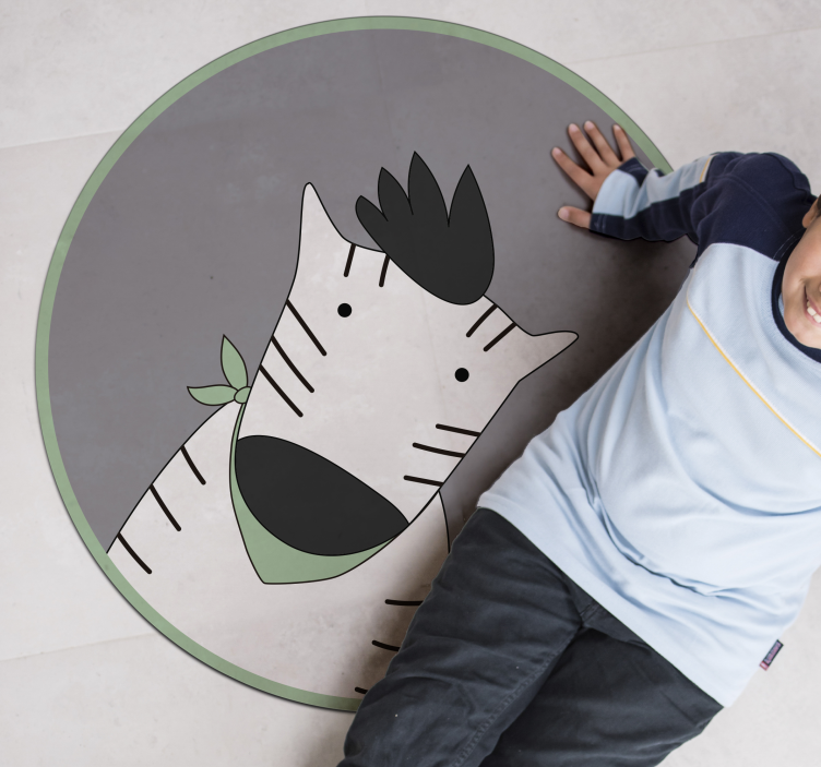 Cheerful Zebra kids vinyl rug - TenStickers