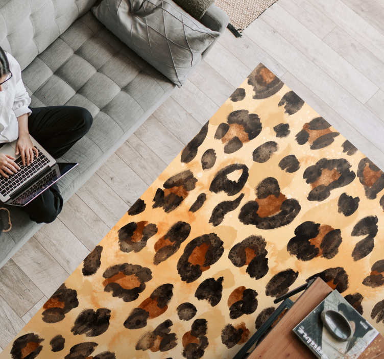 Cheetah skin animal print vinyl rug - TenStickers
