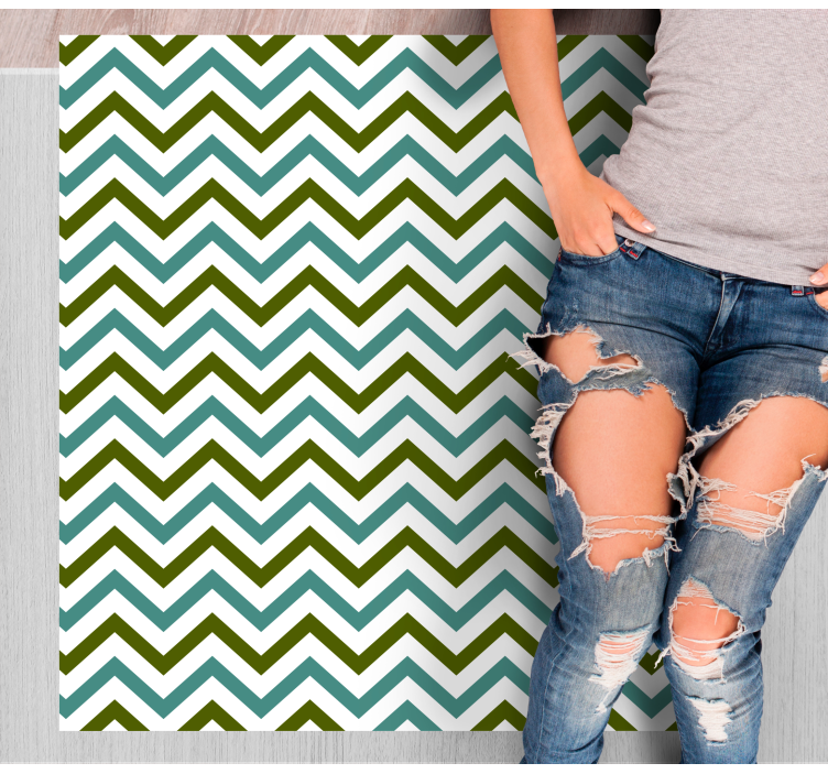 Chevron delight geometric vinyl rug - TenStickers