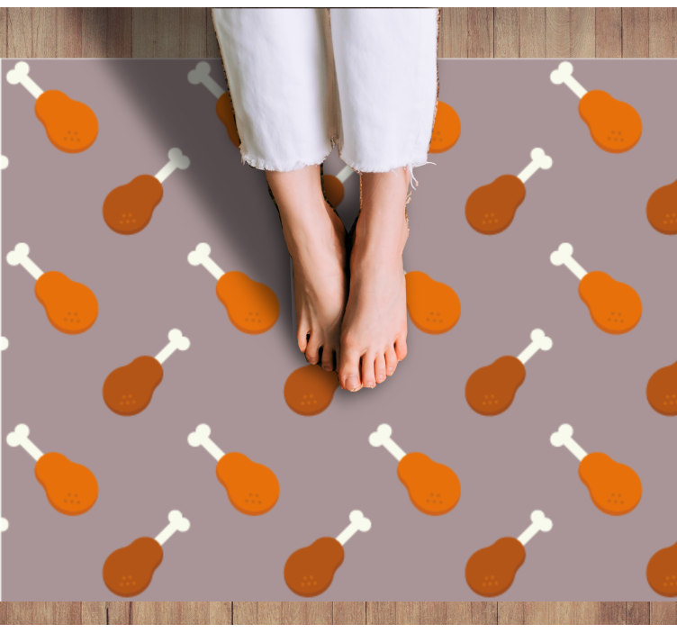 Chicken Drumsticks Pattern kids vinyl rug - TenStickers