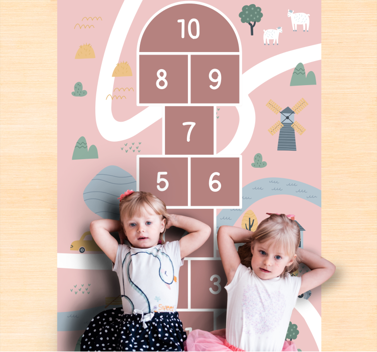 Children's Playful Hopscotch game mat - TenStickers