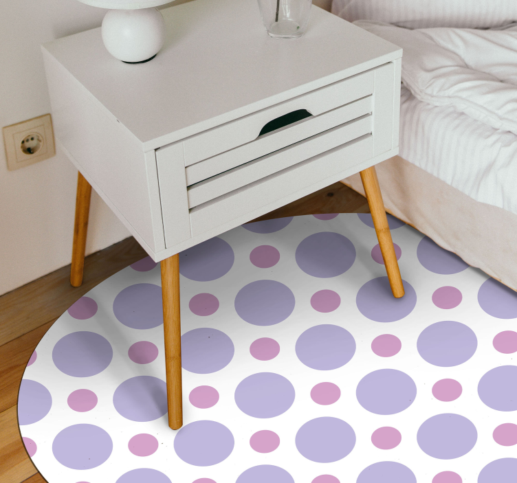 Circular Dot Pattern striped vinyl rug - TenStickers