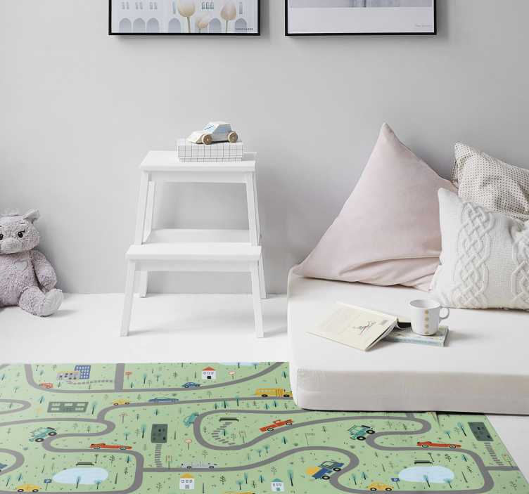 City Traffic Map road vinyl rug - TenStickers