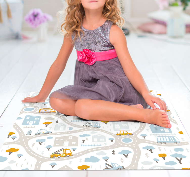 City Traffic Play road vinyl rug - TenStickers